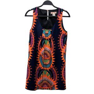 Mara Hoffman XS Multicolor Sleeveless Scoop Neck Dress Vibrant Geometric Print